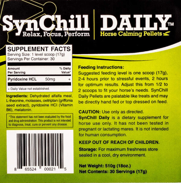 SynChill Daily back label