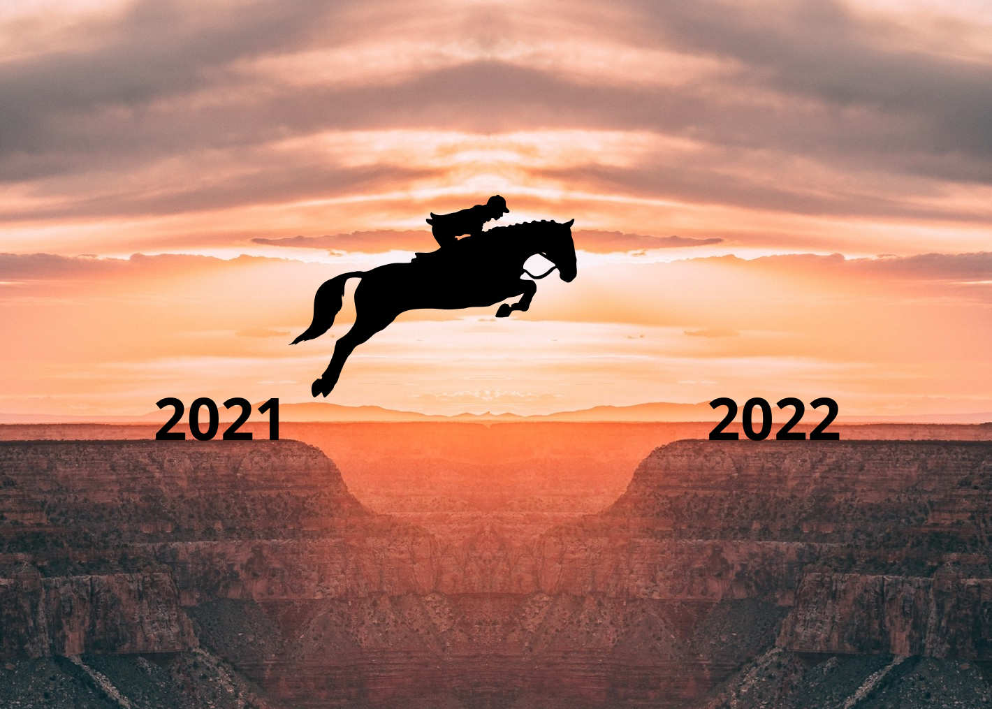 Horse jumping canyon from 2021 to 2022
